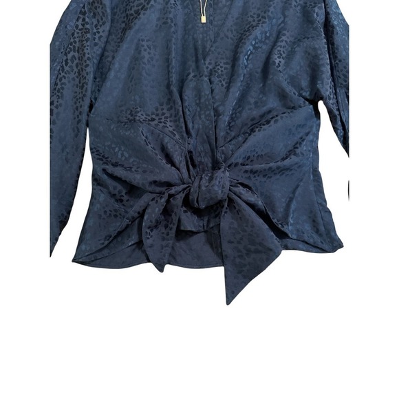 Parker Women's 3/4 Sleeve Button Up Tie Front Soft Surplice Top Size S Blue NWOT - Picture 8 of 8